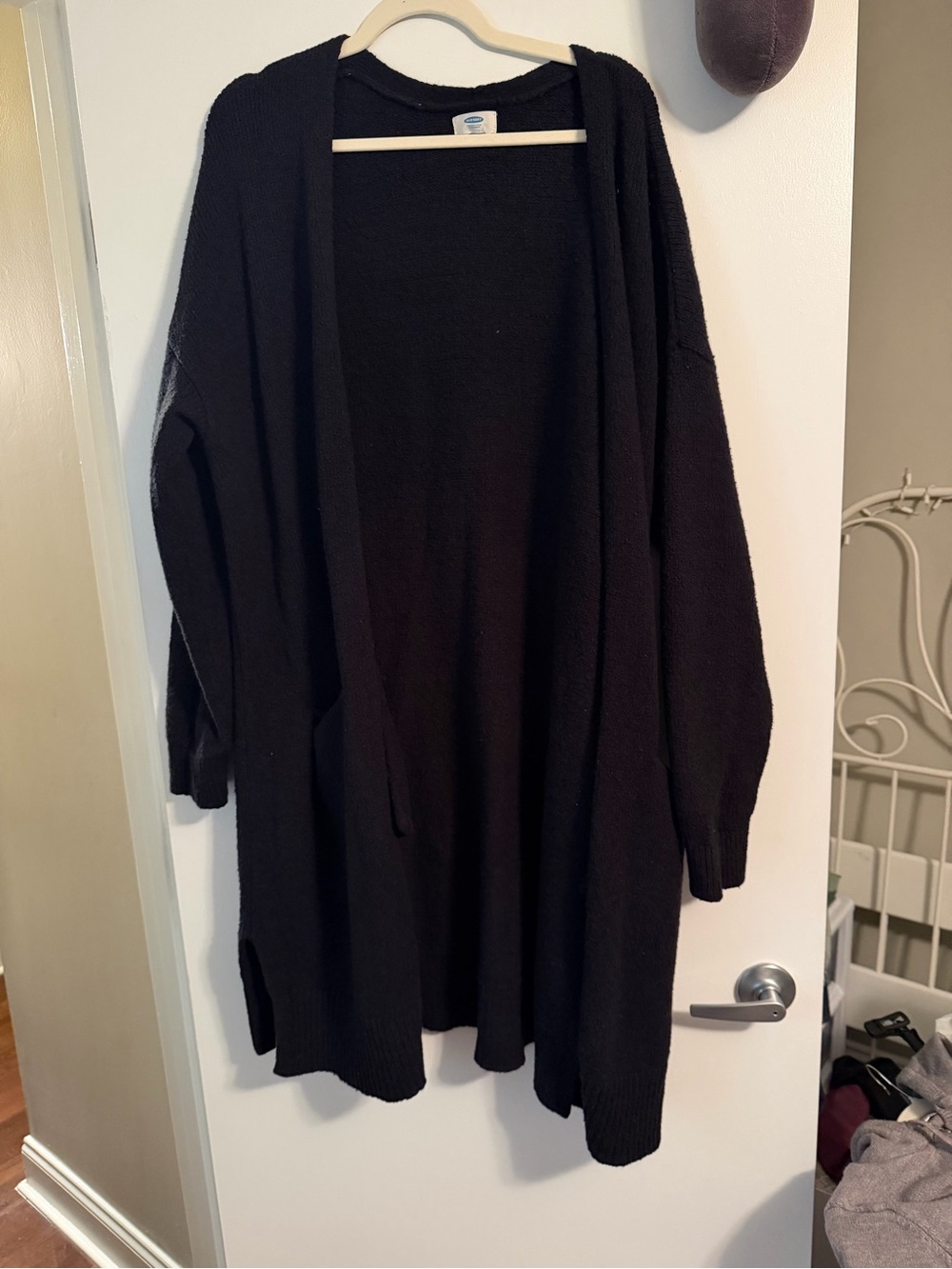 Old Navy Black Textured Knit Cardigan